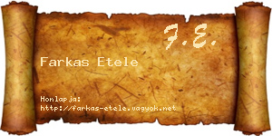 Farkas Etele névjegykártya